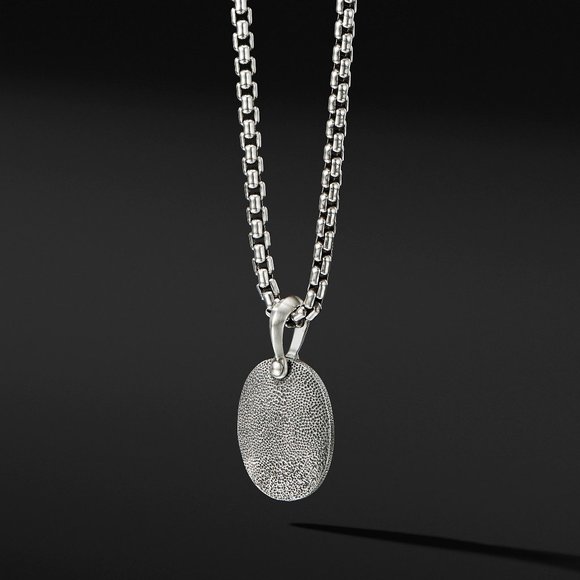 Engraved Bee Necklace Chain Mens 925 Sterling Silver Titanium FREE FAST SHIPPING - Picture 3 of 3